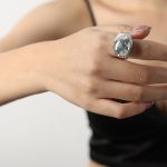 color: A626-Multicolor Rhinestone Steel Color Ring / size: US 7