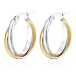 color: Double Dome Two-tone Gold Earrings