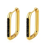 color: MS-805A Gold Rectangle Black Rhinestone
