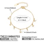 color: TXE231-Inlaid Zircon Gold Bracelet -17+5cm