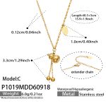 color: P1019-C Style Best Luck Sign Gourd Gold Necklace -40.5+5cm