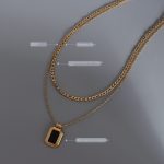 color: P1015-Small Double Layer Gold Necklace