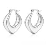 color: Rhombus Hollow Earrings Steel Color MS-016
