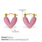 color: EH62LPG Light Pink Enamel Earrings