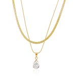 color: Drop White Zircon Necklace