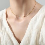 color: P1693-Gold Necklace -40+5cm