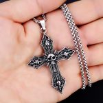 color: Big Cross Skull + Steel Chain