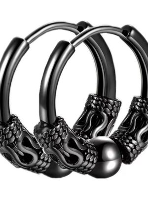 Korean Earrings Men's Power Style Personalized Dragon Pattern Totem Stainless Steel 304 N Ear Clip