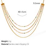 color: XL367 Colorful Bead Gold Necklace