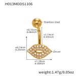 color: H013-Gold Post Length 11.4mm Post Thickness 1.55mm