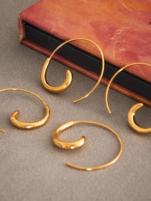 Design C- Shaped Minimalist Ear Ring PVD Gold Plated Stainless Steel Earrings