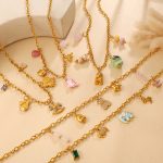 Light Luxury Multi-Element Sweet DIY Pony Elephant Animal Pendant Clavicle Chain Elegant Necklace for Women