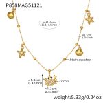 color: P858-Gold Necklace 41+5cm