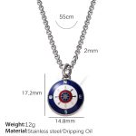 color: XL412BEWES Blue White Enamel Steel Color Necklace