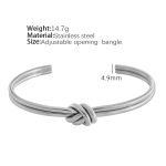 color: SZ46 Adjustable Silver Bangle