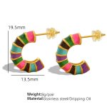 color: EH143 Colorful Enamel Earrings