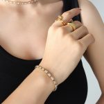 color: E346-Zircon Gold Bracelet -15+5cm