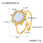 color: A139-Gold Round Ring / size: US 7