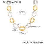color: TXP353-Two-tone Gold Necklace 43+5cm