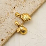 Stainless Steel Fruit Series Plated 18K Gold Pendant Female Cherry Strawberry DIY Ornament Accessories