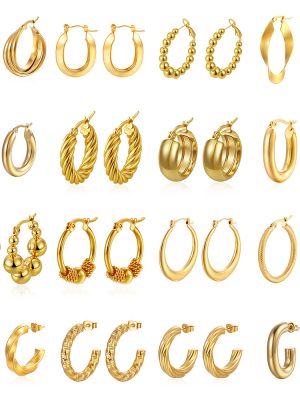 Geometric High-Grade Stainless Steel Earrings Women's Light Luxury round Earrings 18K Earrings