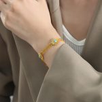 color: E484-Gold Bracelet -15+5cm