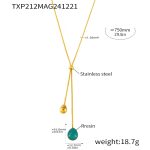 color: TXP212-Green Color Resin Necklace