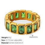 color: JZ172GNG7 Green Zircon Square Ring