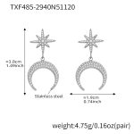 color: TXF485-Steel Color Earrings
