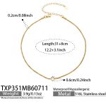 color: TXP351-Zircon Gold Necklace -31+8cm
