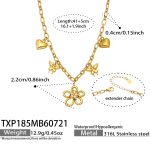 color: TXP185-Flower Zircon Gold Necklace -41+5cm