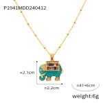 color: P1941-Gold Blue Elephant