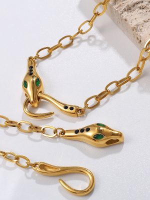 Necklace Personality Stainless Steel Snake Head Simple All-Matching Hip Hop