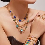 Light Luxury Oval Opal Necklace Bracelet Earrings Stainless Steel 18K Gold Plating Chain Jewelry Set