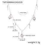 color: TXP168-Steel Color DIY Multi-charm Necklace