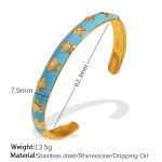 color: SZ228BEG Blue Enamel Gold Bangle
