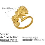 color: A273-Leaf Gold Open Ring