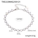 color: TXE222-Steel Color White Zircon Bracelet