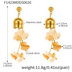color: F1423-Natural Citrine Tassel Earrings