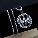 Army Flower Cross Pearl Chain Necklace Stainless Steel Vintage Pendant Ornaments