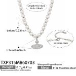color: TXP315-Zircon Planet Steel Color Necklace -41.5+5cm
