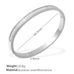 color: SZ209WES White Rhinestone Silver Bangle