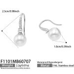 color: F1101-Zircon Shell Pearl Steel Color Earrings
