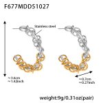color: F677-Two-tone Steel Earrings