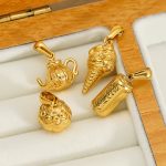 Stainless Steel 18K Gold Plating Cola Teapot Ice Cream Pendant Female DIY Bracelet Necklace Accessories