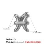 color: PJ431S2 Pisces Steel Color Solid Pendant