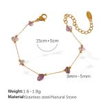 color: SL118LRG Light Purple Stone Gold Bracelet