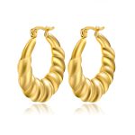 color: Plum Blossom Hollow Earrings Gold MS-242