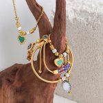 Stainless Steel Plated 18K Gold Non-Fading Pendant Bracelet for Women New Retro Heart-Shaped Chain