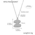 color: RP017-Z Letter Steel Color Necklace 40+5cm